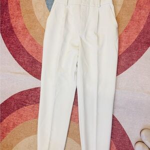 Cream High-Waisted Trousers